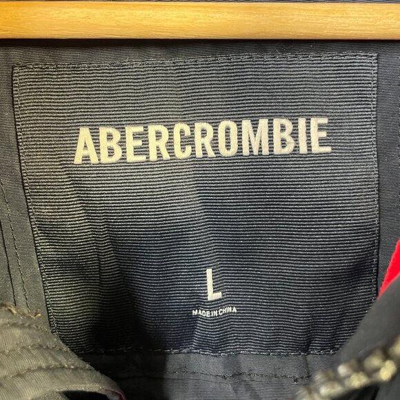 Abercrombie & Fitch Coat Men's LARGE Blue Red Fleece Lined Y2K - Picture 5 of 11